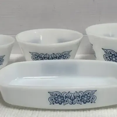 Federal Glass Blue Tulip Casserole Dish & Bowls