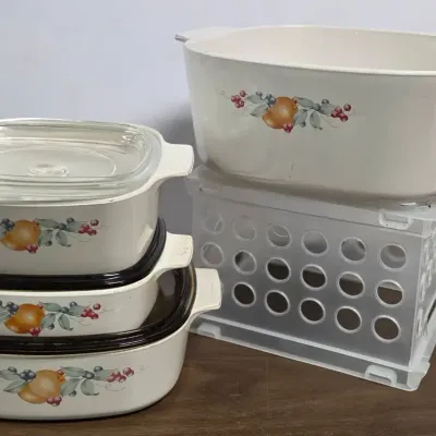 Vintage 'Abundance' Corning Ware Casserole Dish