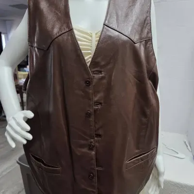 Cripple Creek Leather Vest Size 3X