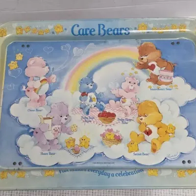 Vintage 1980s Care Bears Metal Folding TV Tray