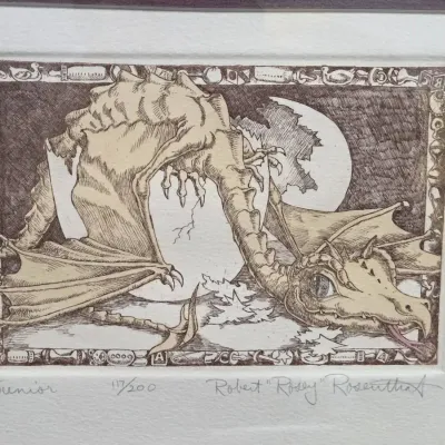Framed Robert "Rosey" Rosenthal 117/200 Etching 