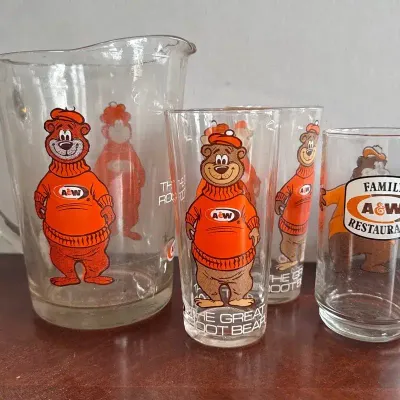 A&W Cups And Pitcher