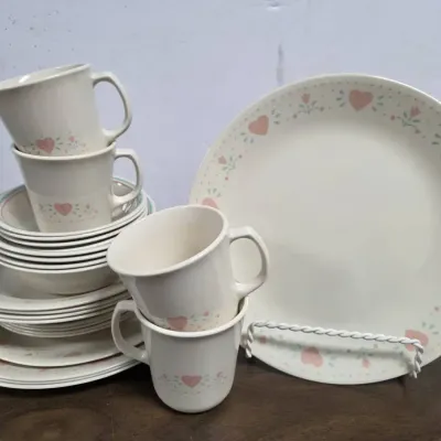 Vintage Corelle By Corning "Forever Yours" Pattern Dishware