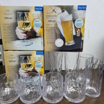Koziol Superglass Unbreakable Cups. Some New In Box