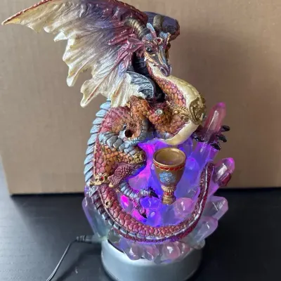Resin Dragon With Rotating Bottom Light