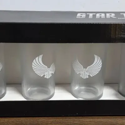 ThinkGeek Star Trek Romulan Ale Clear Pint Glass Set of 4
