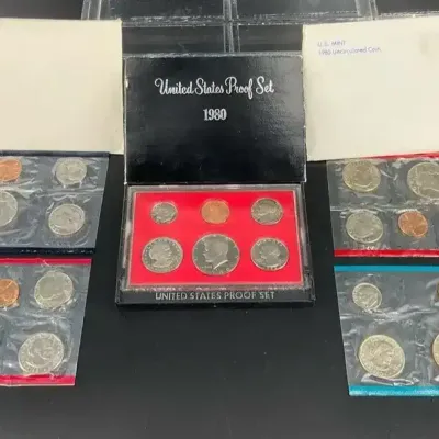 Uncirculated Proof Coin Sets 1980 and 1981