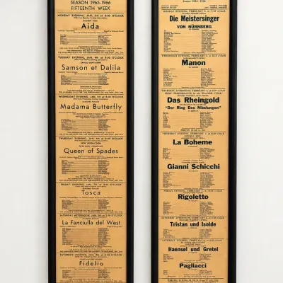 Vintage Metropolitan Opera House Framed Programs 1935-36 & 1965-66 Pair