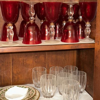 Sale Photo Thumbnail #68: Red stemware, just in time for Christmas!