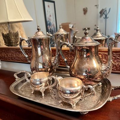 Sale Photo Thumbnail #91: Silverplated tea/coffee set