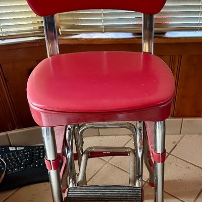 Sale Photo Thumbnail #67: Vintage RED Costco kitchen stool
