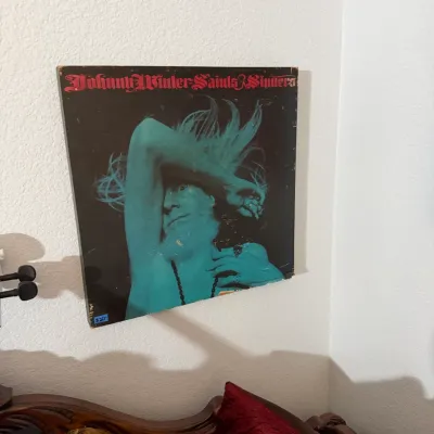 Sale Photo Thumbnail #117: Johnny Winter's 'Saints & Sinners' album, wall art (Purchased at the artist's estate)