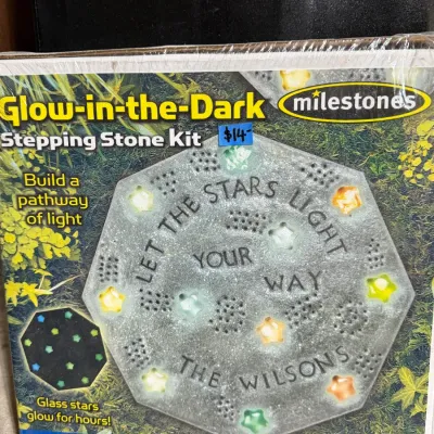 Sale Photo Thumbnail #306: Milestones Glow-in-the-Dark Stepping Stone craft kit, factory sealed in original box packaging.