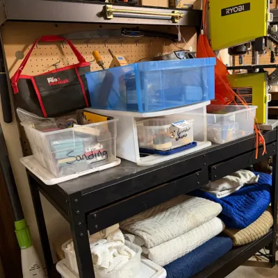 Sale Photo Thumbnail #328: Metal tool workbench