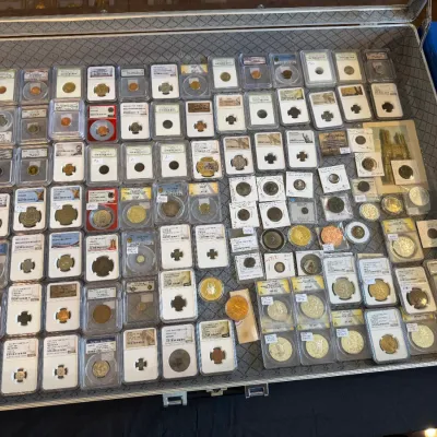 Sale Photo Thumbnail #58: Large collection of graded and flip-mounted ancient and world coins