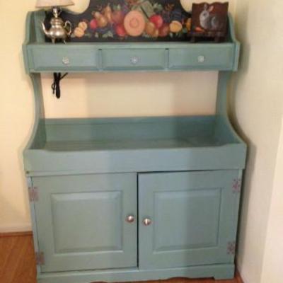 Antique painted hutch